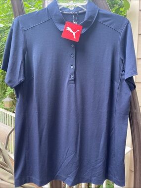 Puma Women Dark Navy Polo with Button Placket
